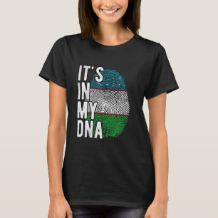Funny it's in my DNA Uzbekistan flag Fingerprint T-Shirt