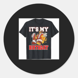 Funny Its My 10th Birthday 10 Years Old Football Classic Round Sticker