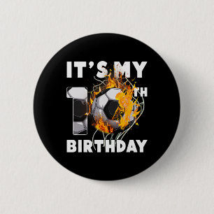 Funny It's My 10th Birthday 10 Years Old Soccer By 6 Cm Round Badge