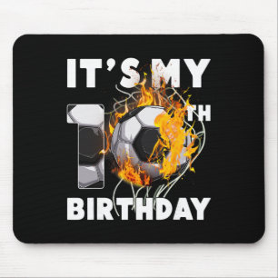 Funny It's My 10th Birthday 10 Years Old Soccer By Mouse Pad
