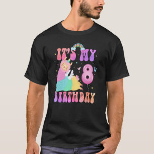 Funny It's My 8th Birthday Cute Llamacorn Alpaca 8 T-Shirt