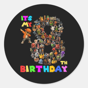 Funny Its My 8th Birthday Italian Brainrot Meme Bo Classic Round Sticker