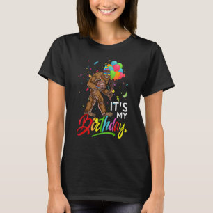 Funny It's My Birthday Bigfoot Sasquatch Party Cel T-Shirt