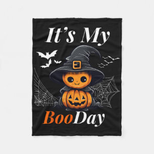 Funny Its My Boo Day Cute Halloween Birthday Ghost Fleece Blanket