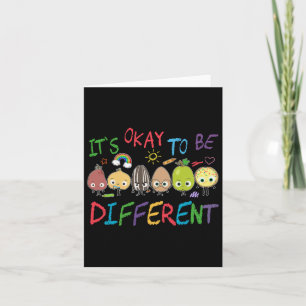 Funny It's Ok To Be Different Apple Teacher Autism Card