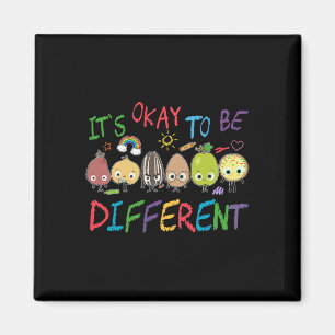 Funny It's Ok To Be Different Apple Teacher Autism Magnet
