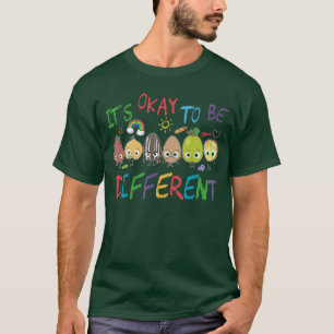 Funny Its Ok to Be Different Appleeacher Autism Aw T-Shirt