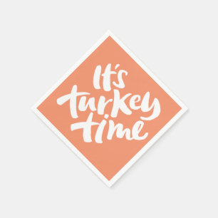 Funny - Its Turkey Time Thanksgiving Dinner Napkin