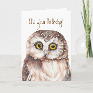 Funny It's Your Birthday! Shocked I Remembered Owl Card