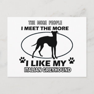 Funny jack italian greyhound designs postcard