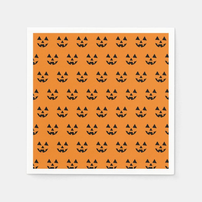  Funny Jack O Lanter Halloween Art Simple Jack O Napkin (Front)
