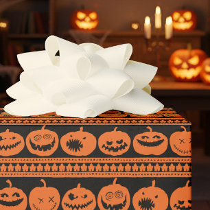 Funny Jack O Lanterns Halloween Pumpkin Pattern Wrapping Paper