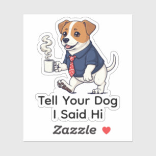 Funny Jack Russell Terrier Business Suit Coffee 
