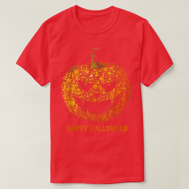 Funny JackOLantern Halloween Pumpkin, Pumpkin Desi T-Shirt (Design Front)