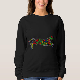Funny Jaguar Animals Puzzle Pieces Autism Awarenes Sweatshirt