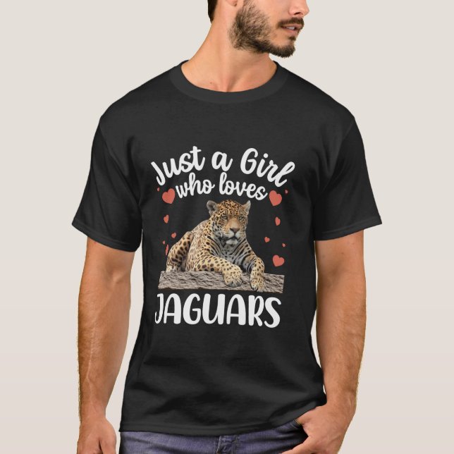 Funny Jaguar Art For Girls Women Kids Large Cat Ja T-Shirt (Front)