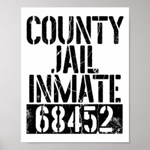 Funny Jail Inmate Prison Men Women Apparel Prisone Poster