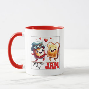 Funny jam toast word art  mug