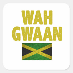 Funny Jamaican saying, Jamaican flag Square Sticker