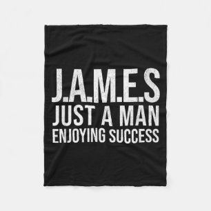Funny James a Man Enjoying Success Christmas James Fleece Blanket