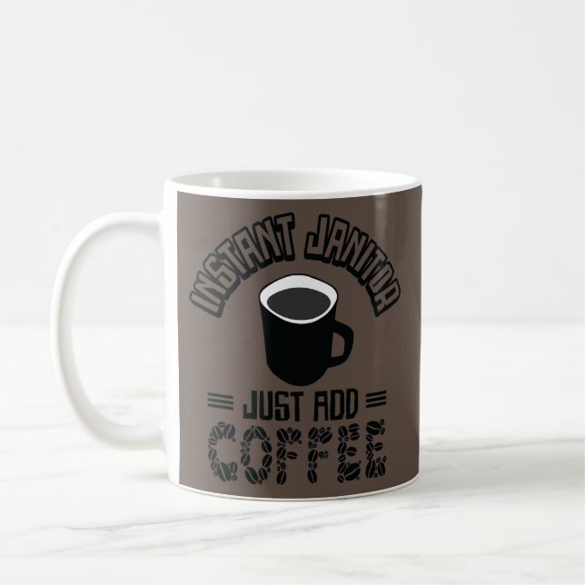Funny Janitor Cleaning Custodian Coffee Lover  Coffee Mug (Left)
