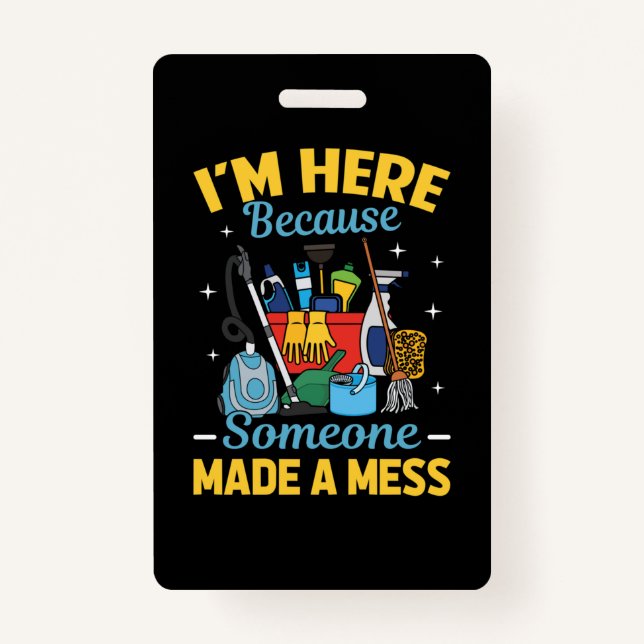 Funny Janitor ID Badge (Front)