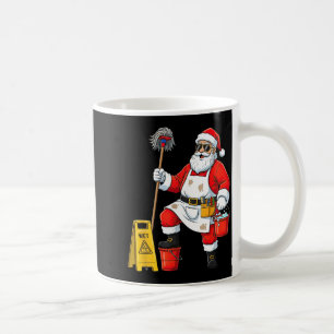 Funny Janitor Santa Christmas Graphic Cleaner Clea Coffee Mug