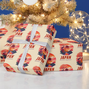 Funny Japan Humour Sunset Landscape Scenery Wrapping Paper
