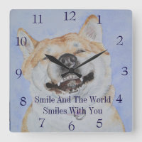 funny japanese akita smiling with slogan dog