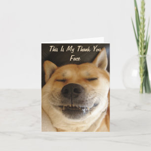 funny Japanese akita with cute smile thank you Card