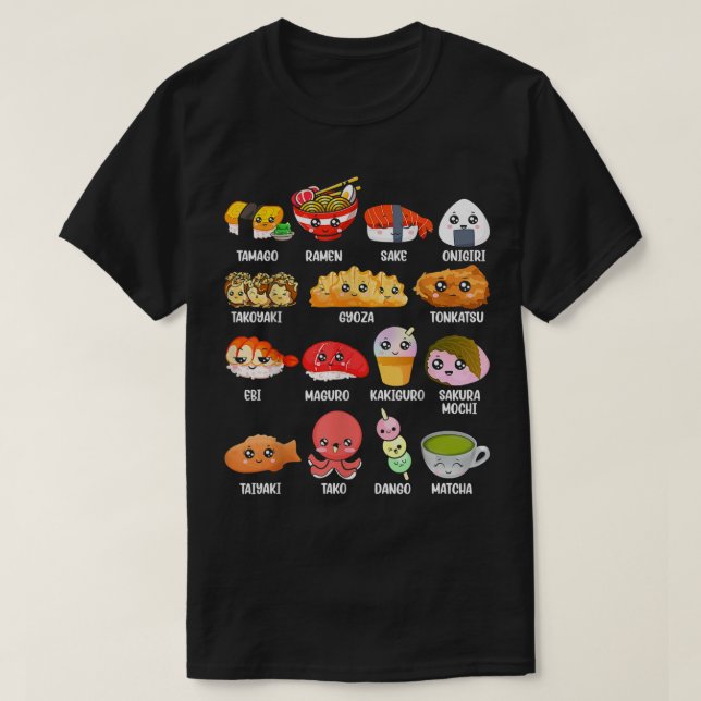 Funny Japanese Asian Food Fan Kawaii Ramen Sushi J T-Shirt (Design Front)