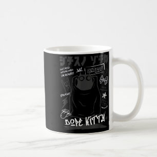 Funny Japanese Cartoon Black Cat Humourous Kitty M Coffee Mug