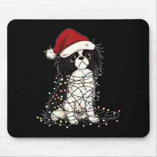 Funny Japanese Chin Christmas Graphics Dog Lights  Mouse Pad