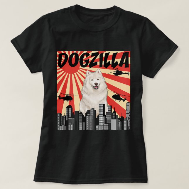 Funny Japanese Dogzilla Samoyed 13 T-Shirt (Design Front)