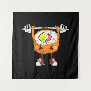 Funny Japanese Food Gym Weightlifting Gift T-Shirt Tapestry