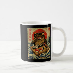 Funny Japanese Kawai Frog Pun Food Frog Humor Sush Coffee Mug