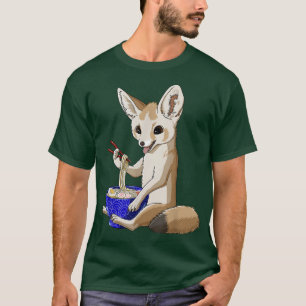 Funny Japanese Kawaii Ramen Noodles Fennec Fo T-Shirt