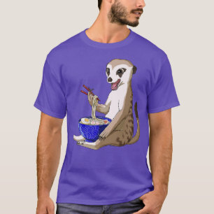 Funny Japanese Kawaii Ramen Noodles Meerkat  T-Shirt