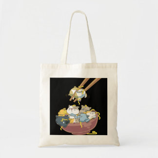 Funny Japanese Ramen Cats Kawaii Tote Bag