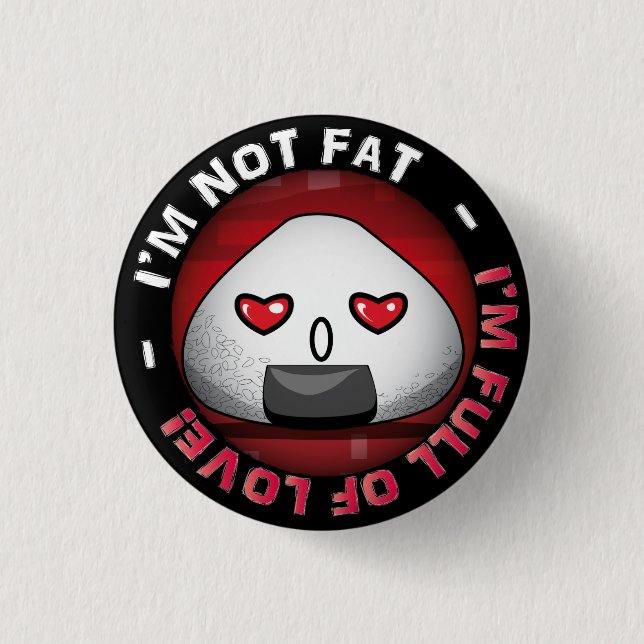 Funny japanese riceball 3 cm round badge (Front)