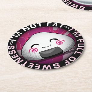 Funny japanese riceball round paper coaster