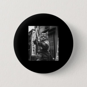 Funny Japanese Samurai Cat Meme Martial Arts Dad G 6 Cm Round Badge