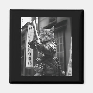 Funny Japanese Samurai Cat Meme Martial Arts Dad G Magnet