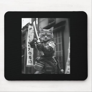 Funny Japanese Samurai Cat Meme Martial Arts Dad G Mouse Pad