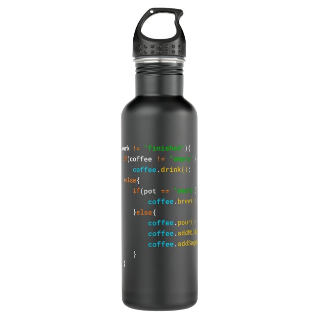 Funny Java Programmer Coffee Coding Gift For Coder 710 Ml Water Bottle (Front)