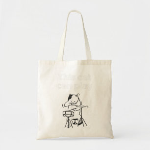 Funny Jazz Cat Drummer  Tote Bag
