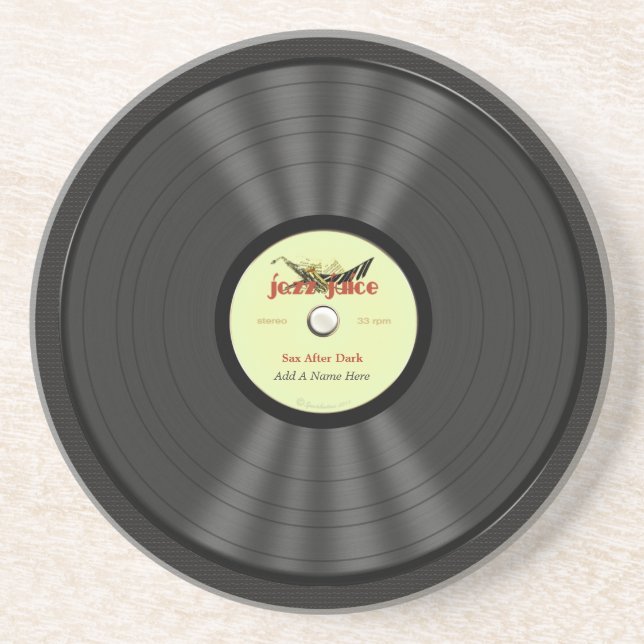 Funny Jazz Vinyl Record Coaster (Front)