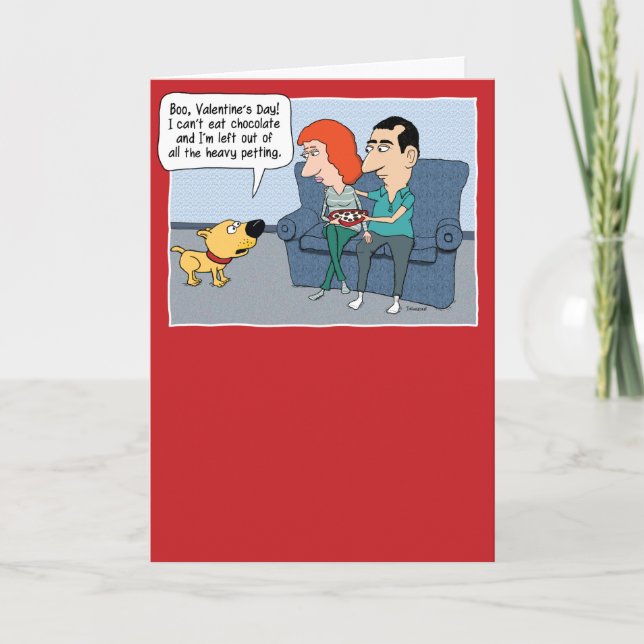 Funny Jealous Dog Valentine's Day Holiday Card (Front)