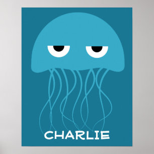 Funny Jellyfish custom name poster