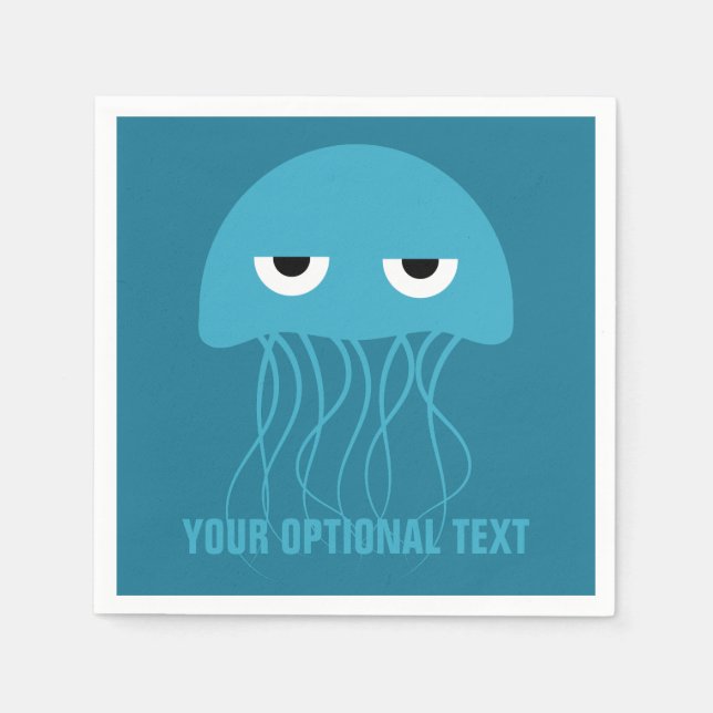Funny Jellyfish custom paper napkins (Front)